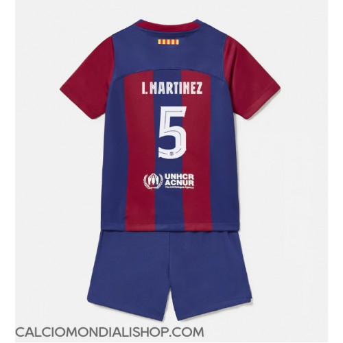 Maglie da calcio Barcelona Inigo Martinez #5 Prima Maglia Bambino 2023-24 Manica Corta (+ Pantaloni corti)